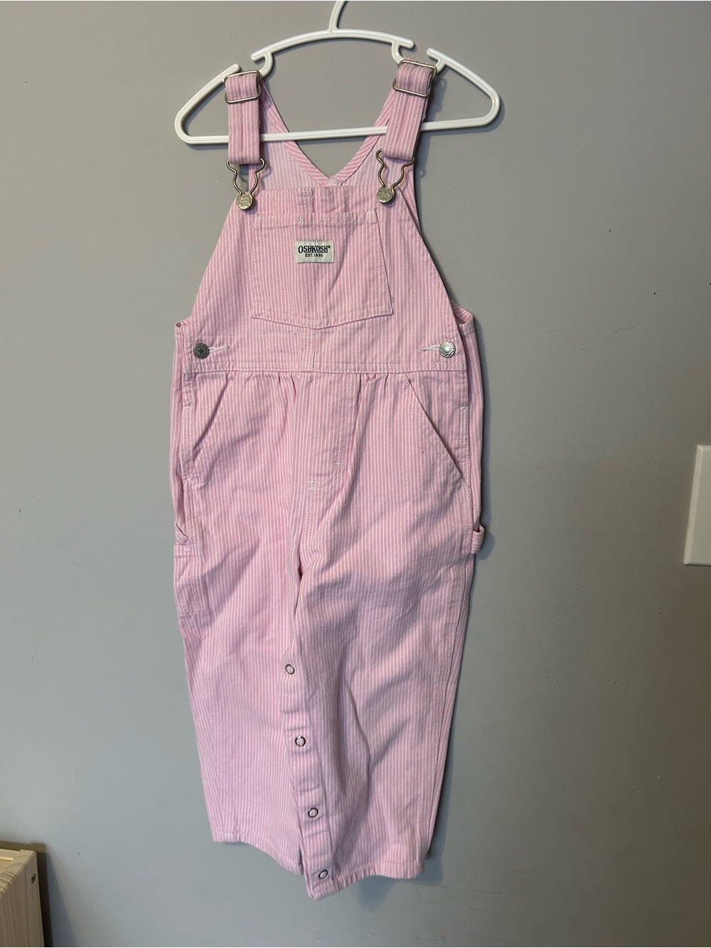 OshKosh B'gosh Light Pink Striped Children's Overalls